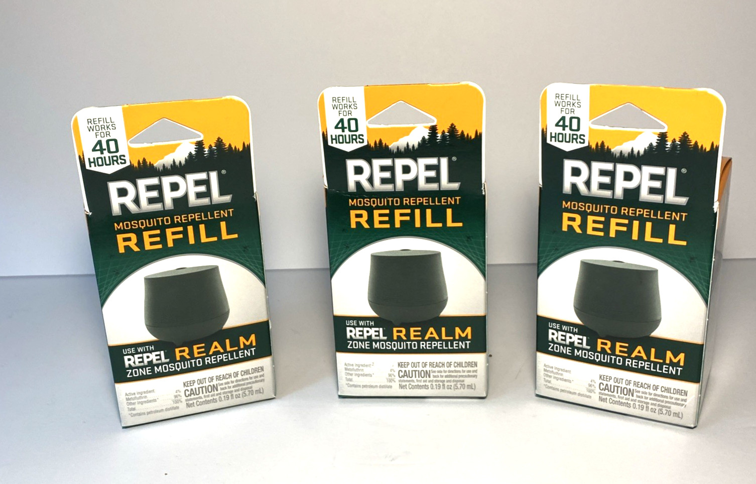 Lot of 3 Repel Realm Zone Mosquito Repellent Refills – New in Box