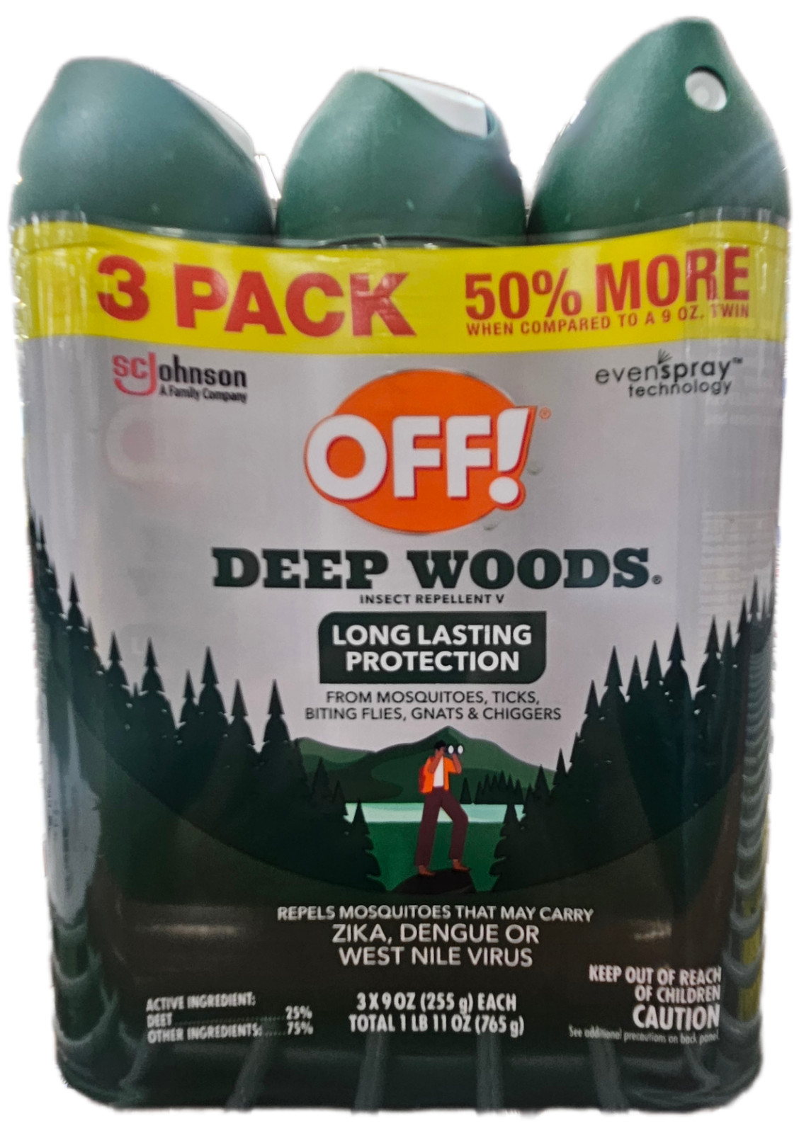 3 PK OFF! Deep Woods Insect repellent spray – 3 Large Canisters — NEW!