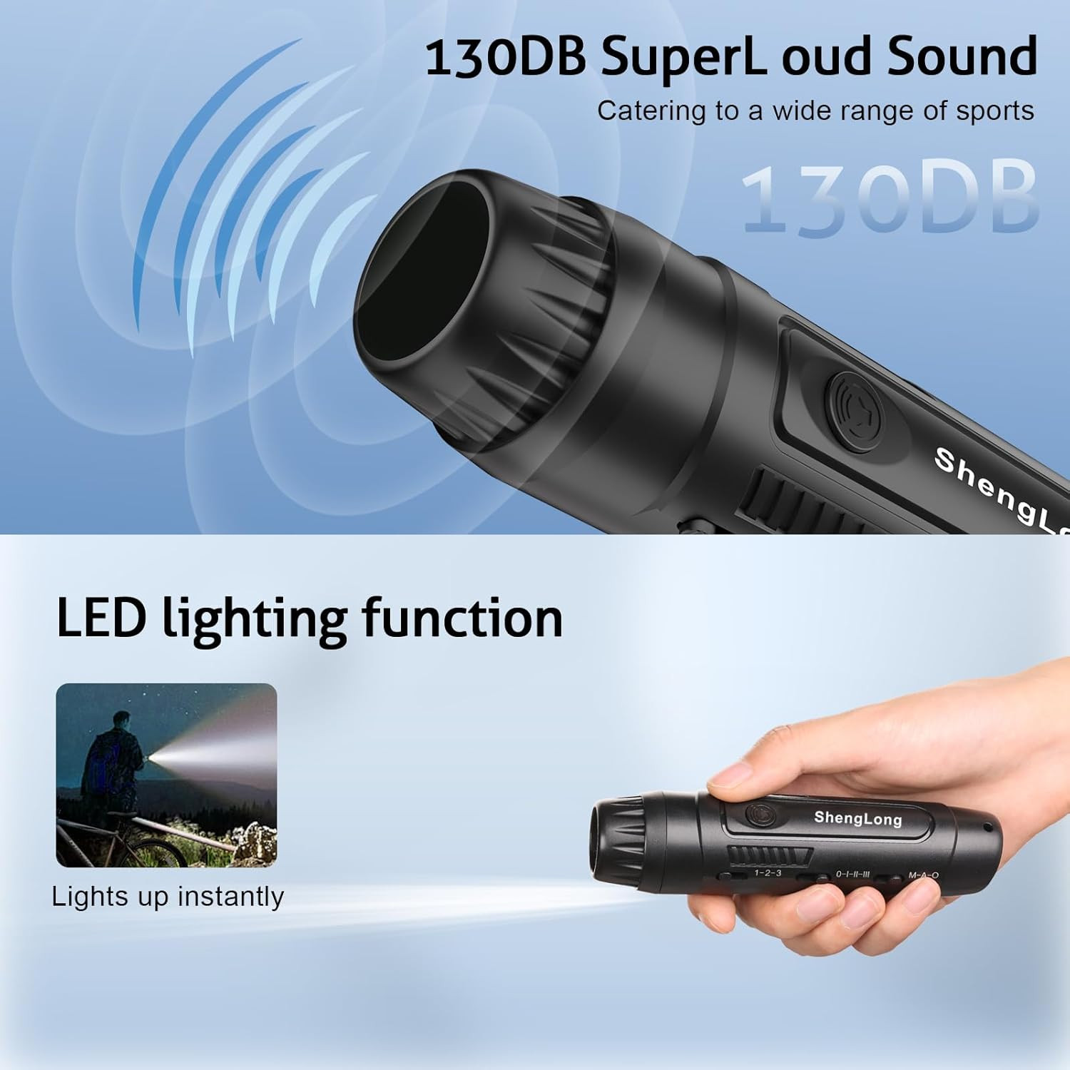Electronic Whistle with 3 Tones & 3 High Volume Settings – Battery Powered Emerg