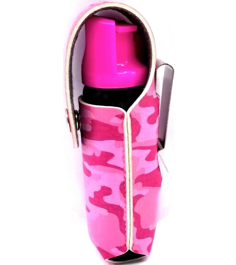 Police Magnum pepper spray 3 ounce Hot Pink safety lock PC holster CLOSEOUT