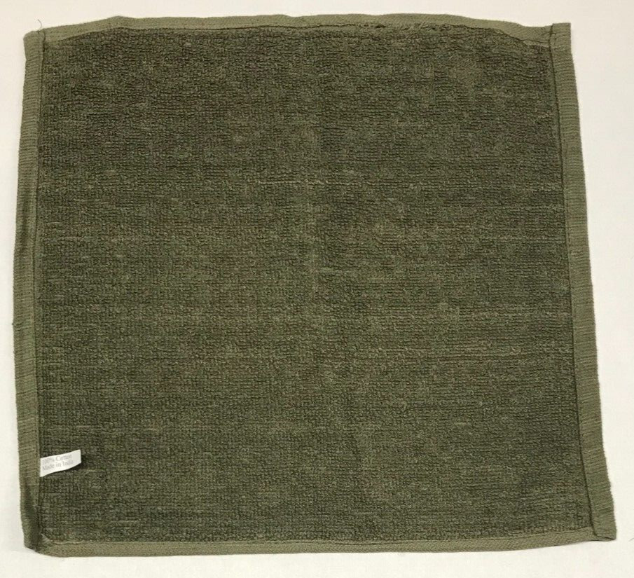 OD Green Military Style Washcloth 4 each 11 1/2″ x 12″