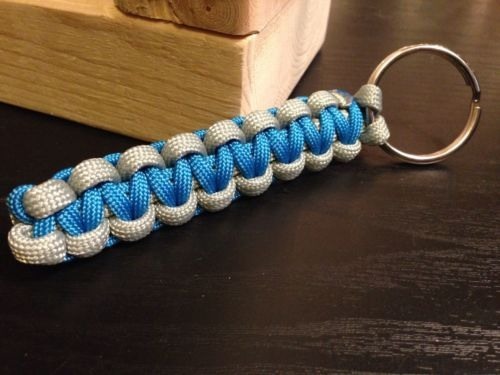 ONE (1) Paracord Keychain KEY FOB 550 Cord USA Custom Colors! TJPARACORD