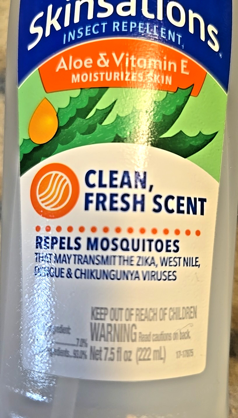 Cutter Skinsations Insect Repellent Pump Spray 7.5oz DEET Aloe Vitamin E Non-Oil