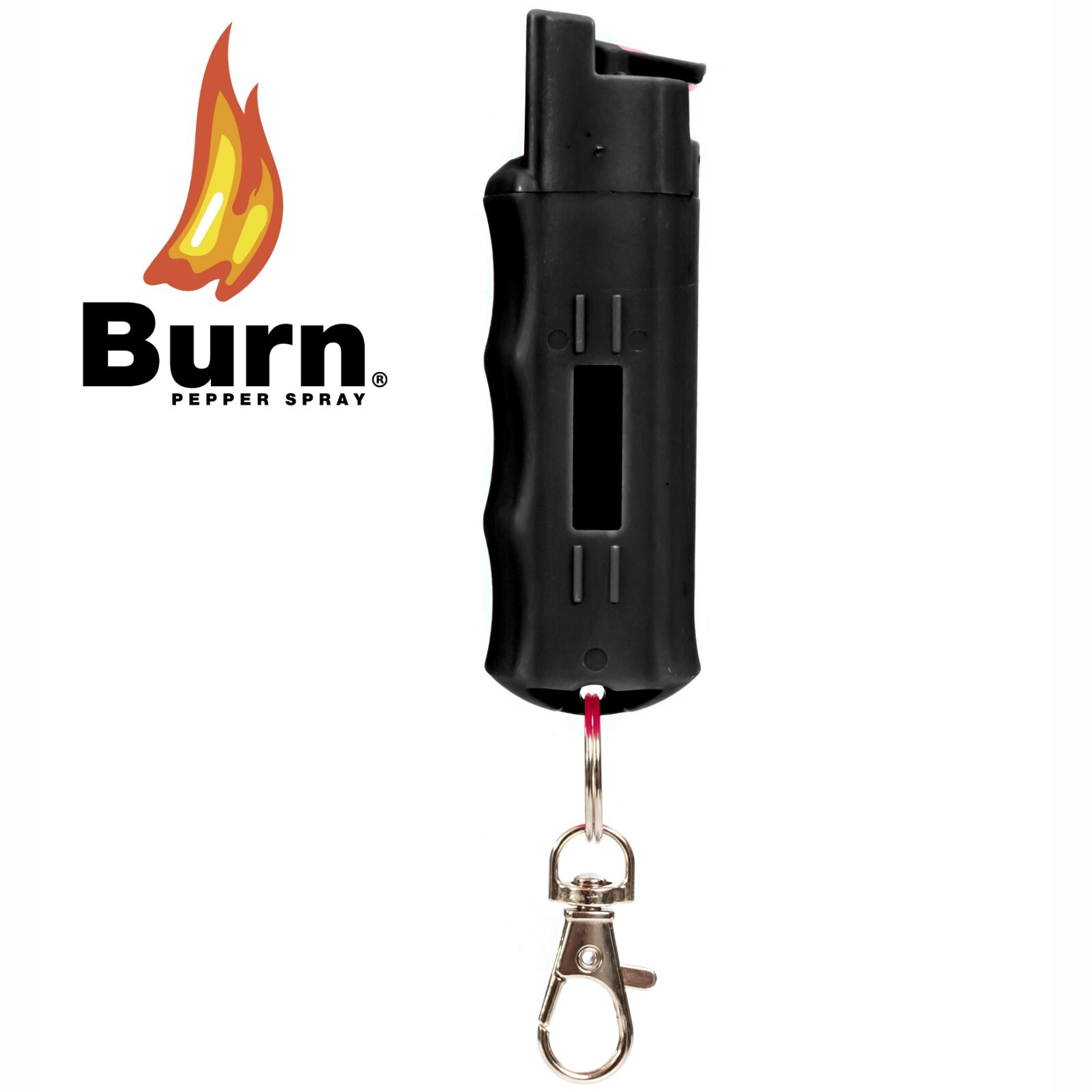2 Pack Burn Pepper Spray 1/2oz Black Self Defense Security Keychain Twist Top
