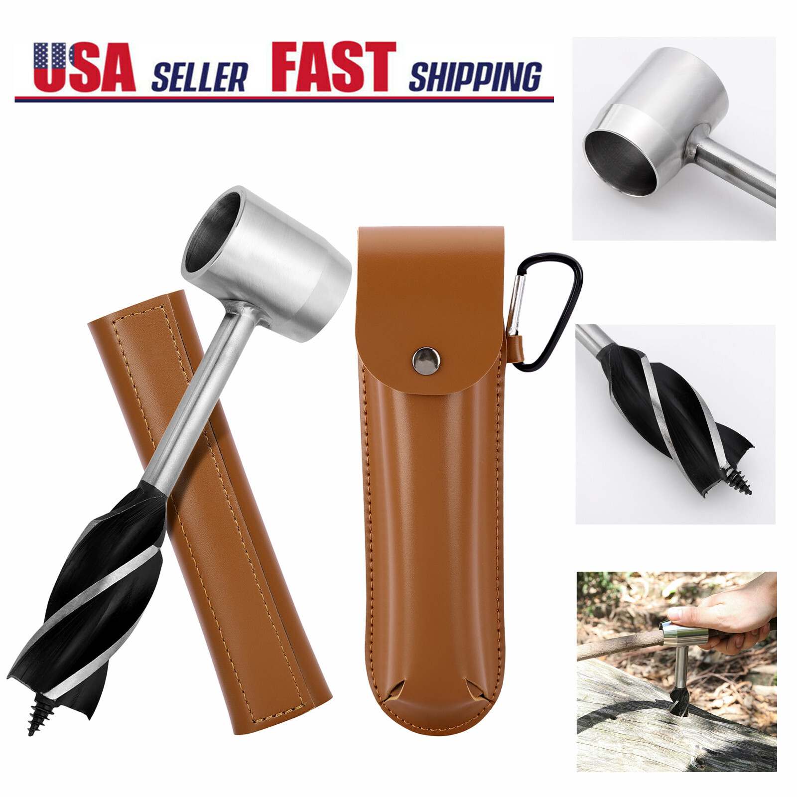 Outdoor Survival Tool Wood Drill Manual Hand Auger Wrench for Bushcraft Settlers