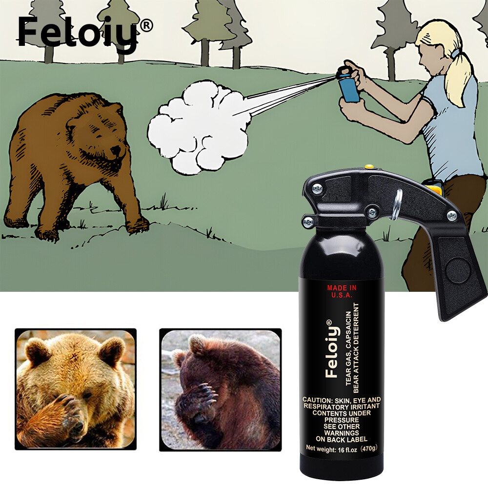 Feloiy 16 oz. Bear Repellent Spray, 35 ft Range NEW EPA Approved