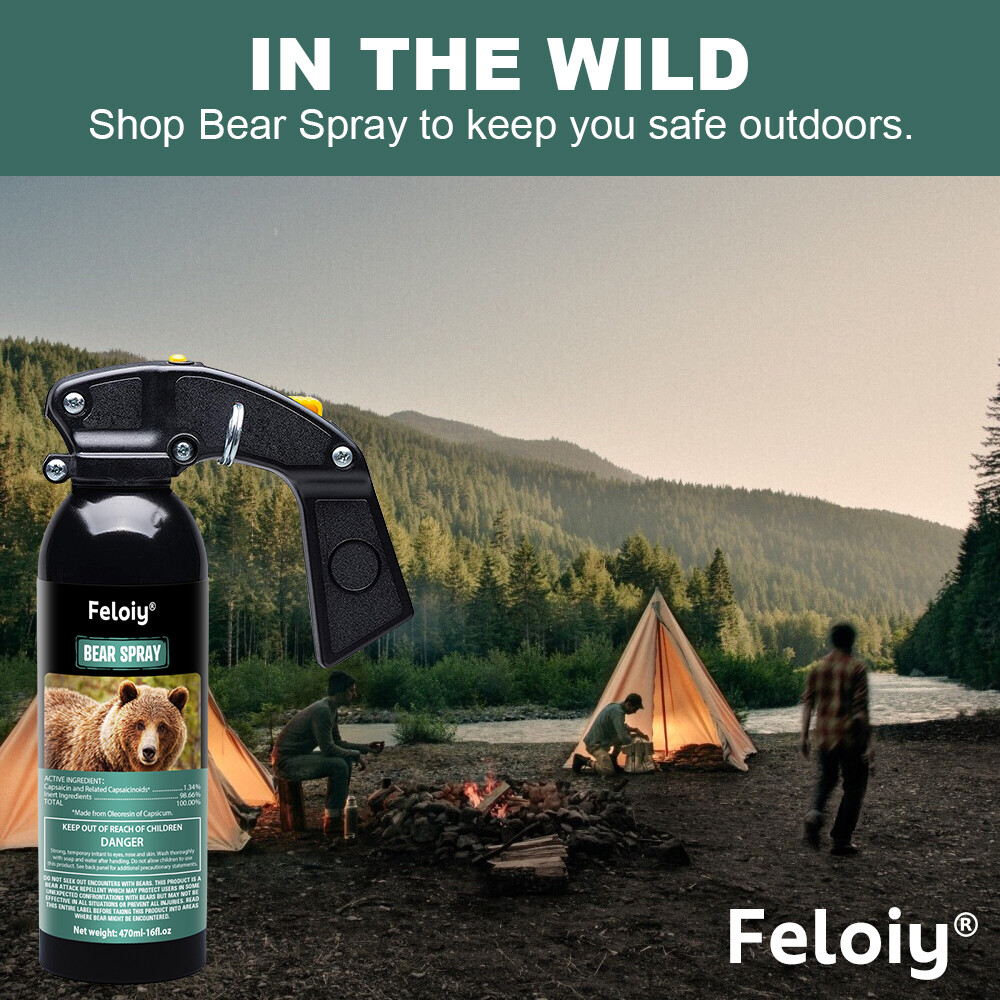 Feloiy ULTRA HOT BEAR Deterrent Repellent Spray 16oz w/ Holster ALL SPECIES