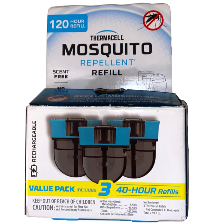 Thermacell 120 Hour Rechargeable Mosquito Repellent Refills Value Pack, 3PCS