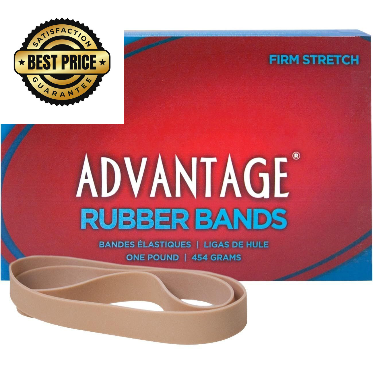 Alliance Rubber 27055 Advantage Bands 1 Pound 5 x 5/8 inches, Beige
