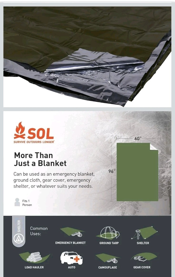 Heavy-Duty Emergency Blanket – XL Waterproof, Windproof, Tear-Resistant 58″x 98″
