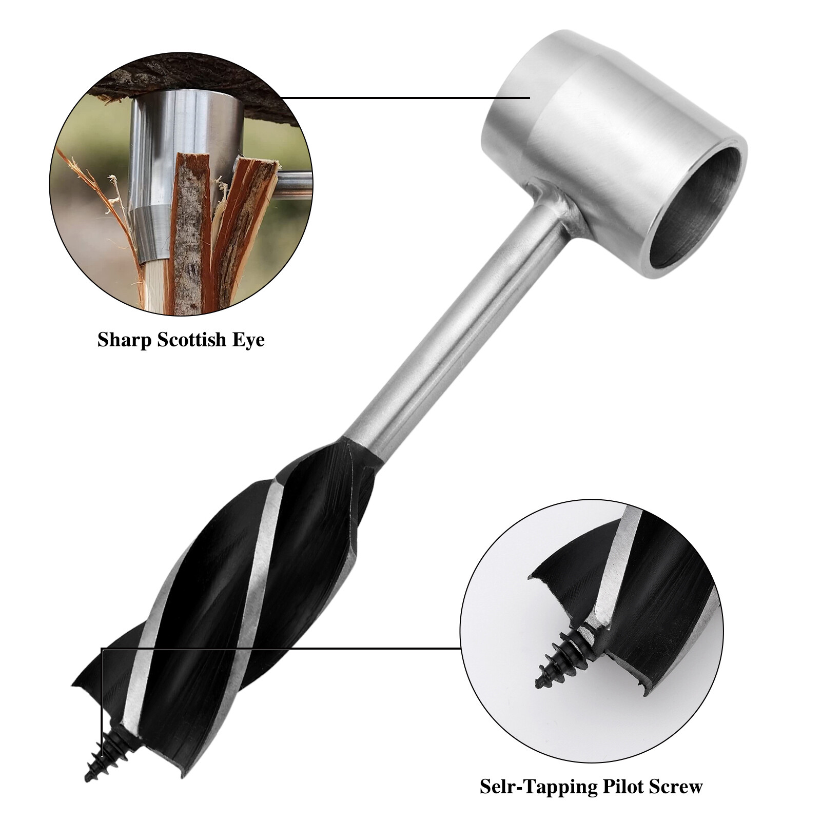 Outdoor Survival Tool Wood Drill Manual Hand Auger Wrench For Bushcraft Settlers