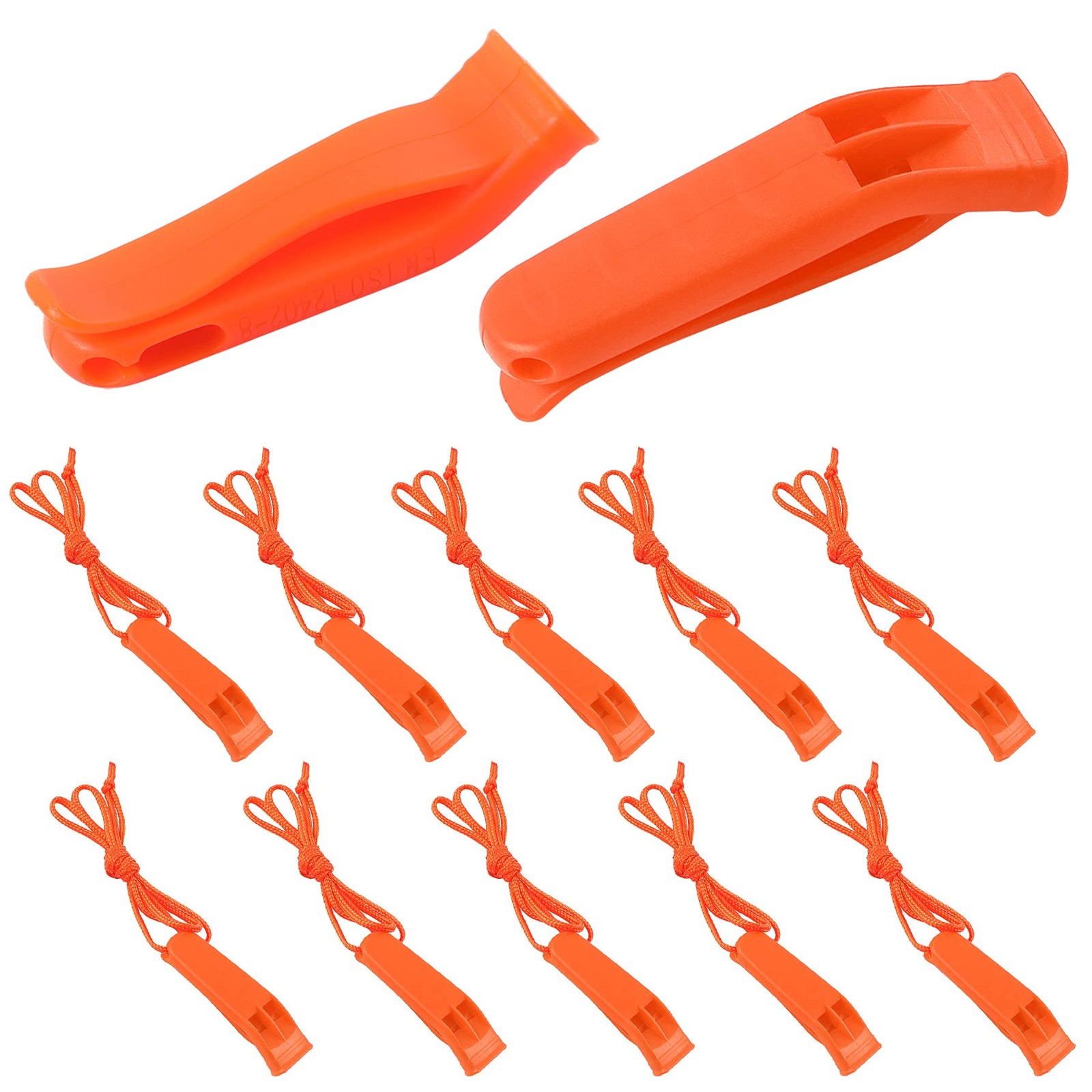 10 Pcs Safety Whistle Marine Whistle Plastic Whistles with Lanyard for Emergency
