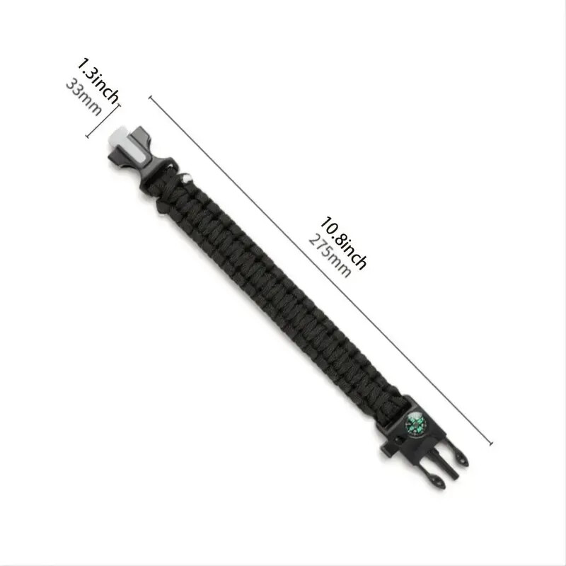 Black Paracord Tactical Multifunctional Bracelet Emergency Survival Gear