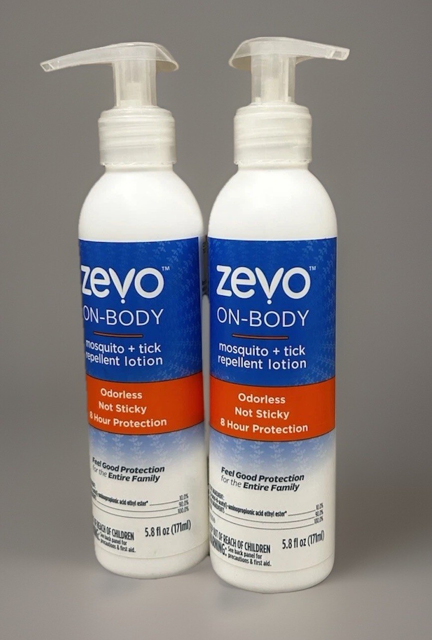 Zevo On Body Mosquito Tick repellent Lotion 5.8 fl. oz 2 Bottles