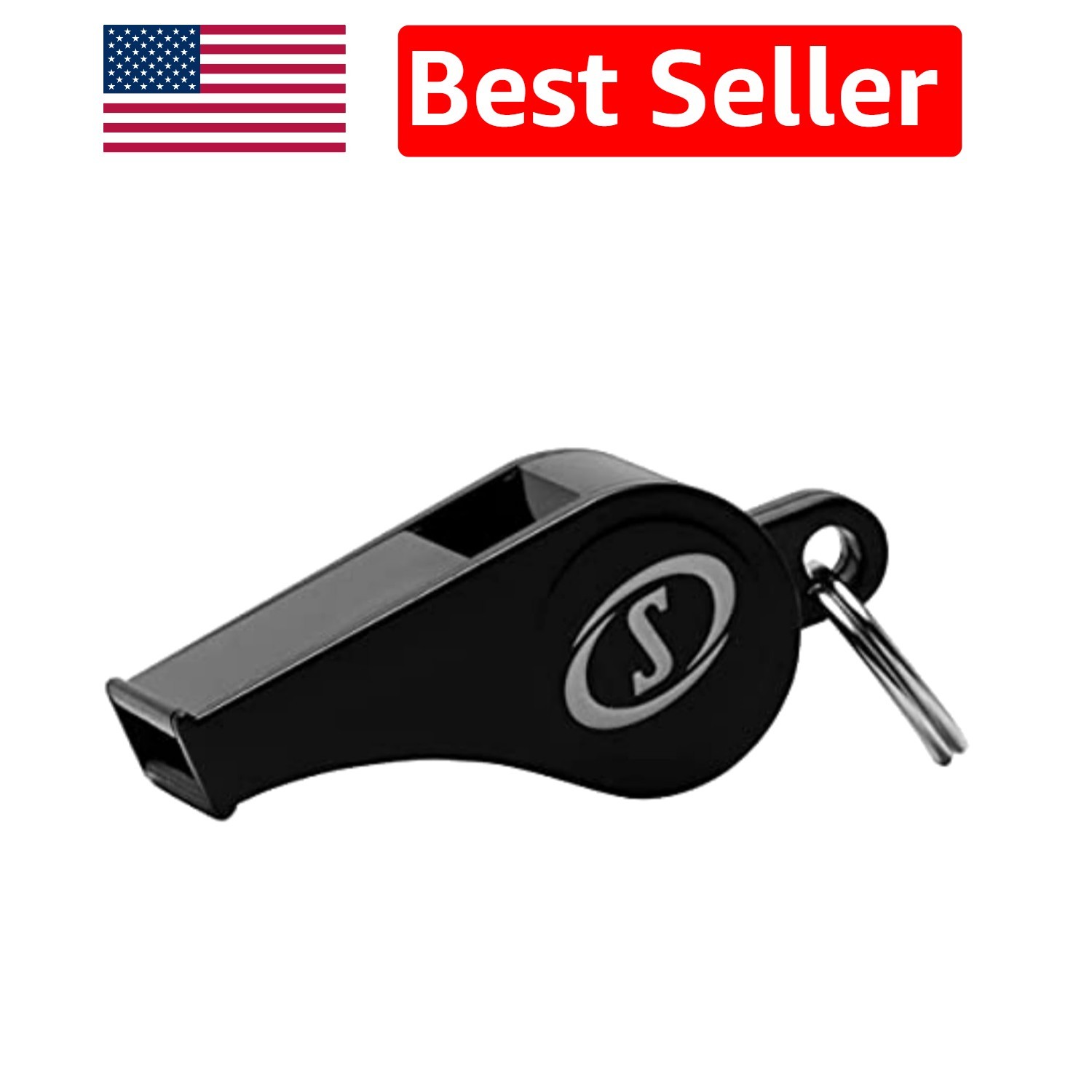 High-Quality Black Sports Whistle with Lanyard for Referees – Unisex & Versatile