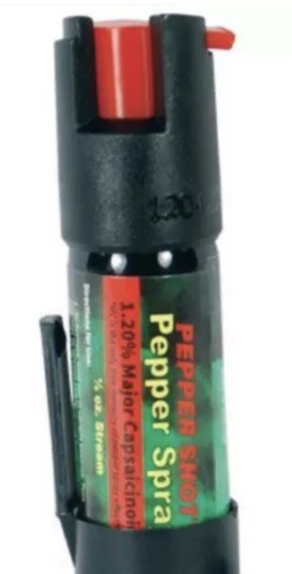 RAW RAW Pepper Spray USA RED LEATHERETTE Quick-Release Keychain 1 / 2 UV DYE HOT