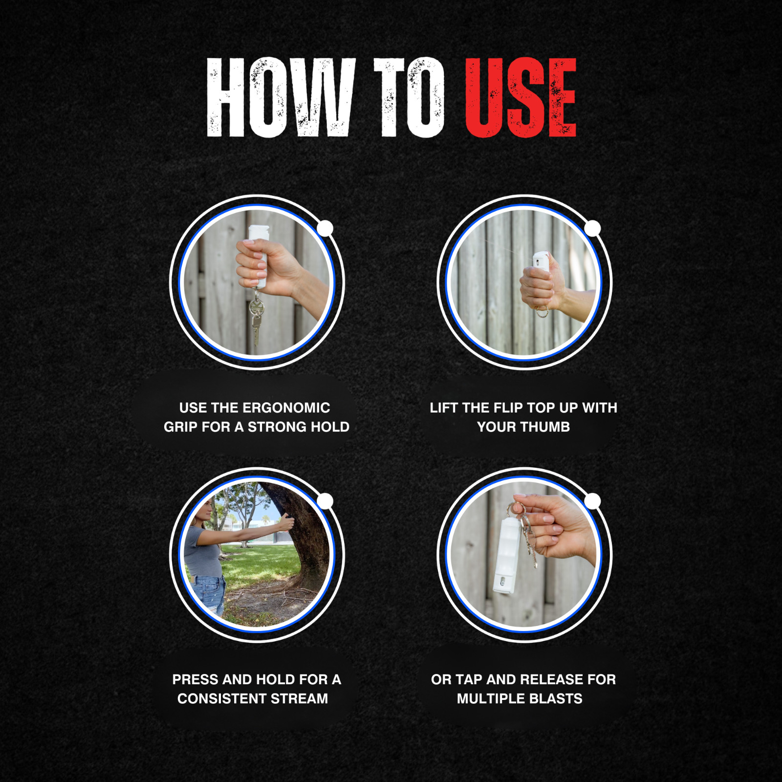 Police Magnum Pepper Spray keychain Self defense security 1/2oz Flip Top 3 PACK