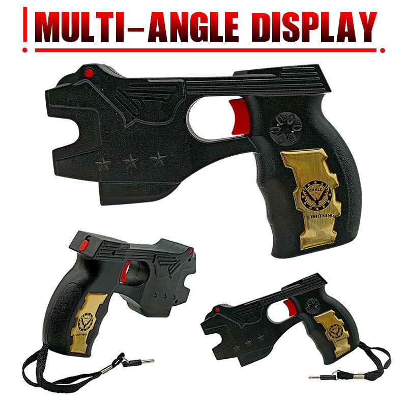 Rechargeable Black Stun Gun Built-in LED Light & Safety Pin for Personal Safety