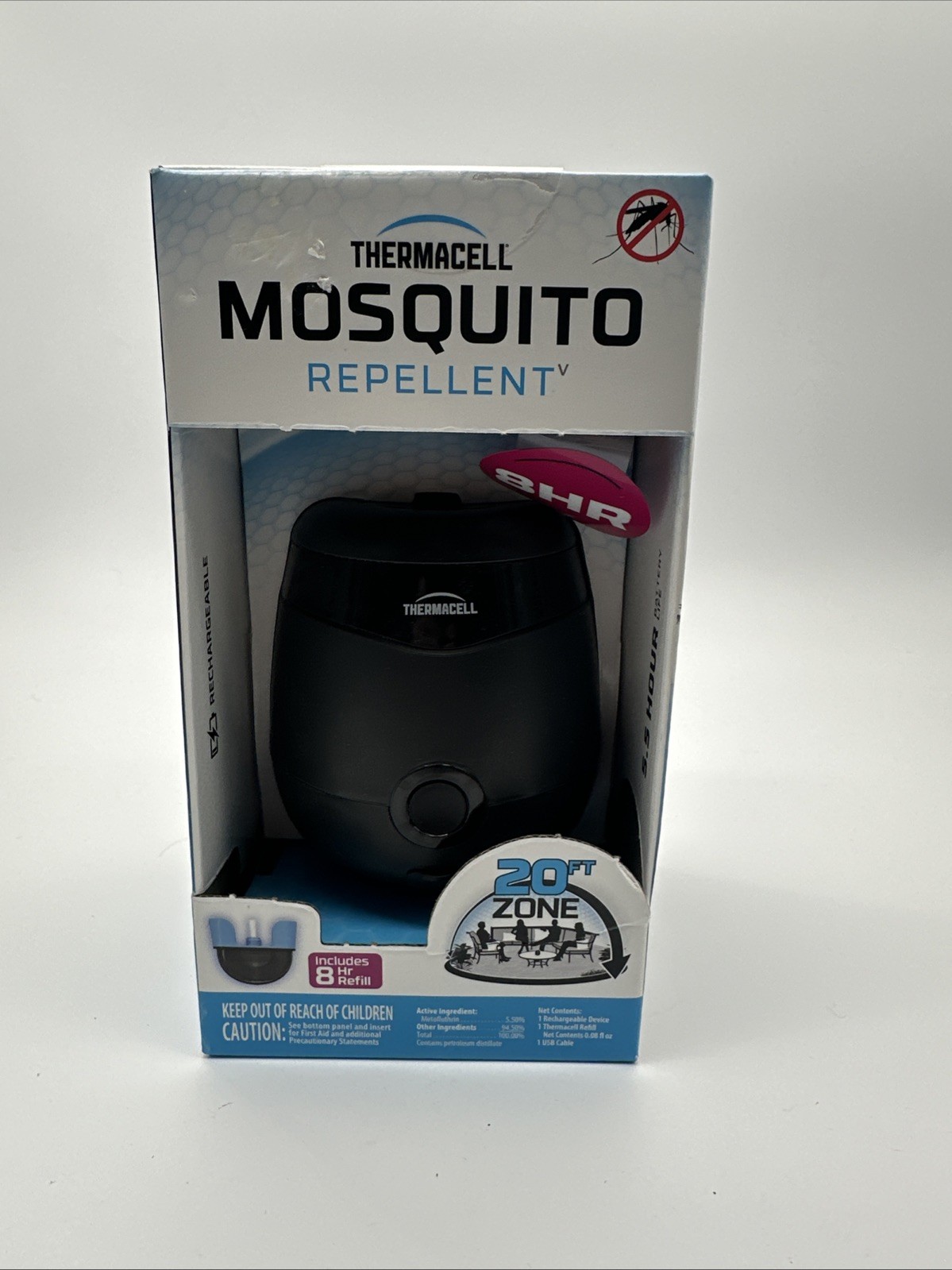 Thermacell E55 Rechargeable Mosquito Repellent 8‑Hour Refill Black