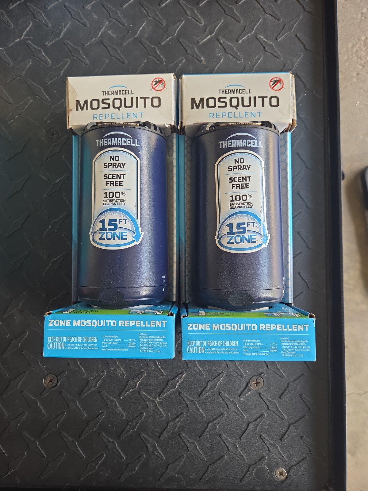 THERMACELL Mosquito Repellent Zone Device 15ft No Spray Scent Free NEW 2 Pack