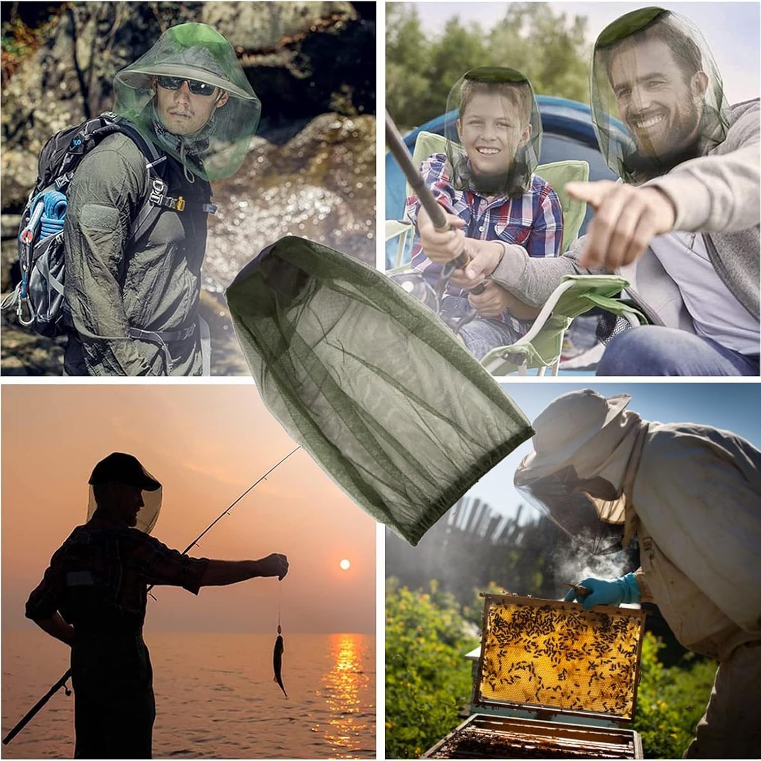 2x Premium Mosquito Head Net for Insect,Fly & Bug Protection, Ultra Large & Long