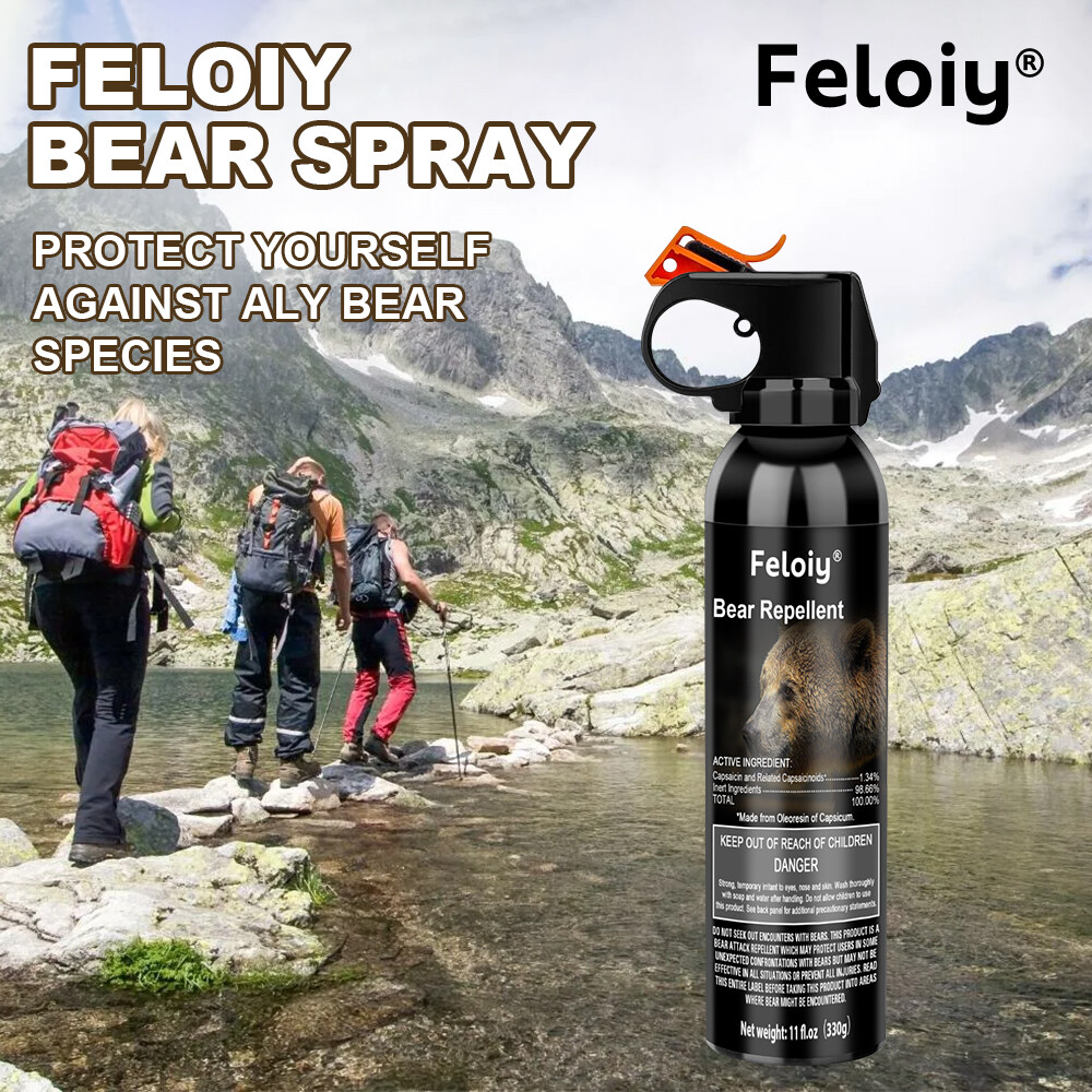 Feloiy Maximum Strength Bear Spray 11oz w/ Holster – Bear Repellent