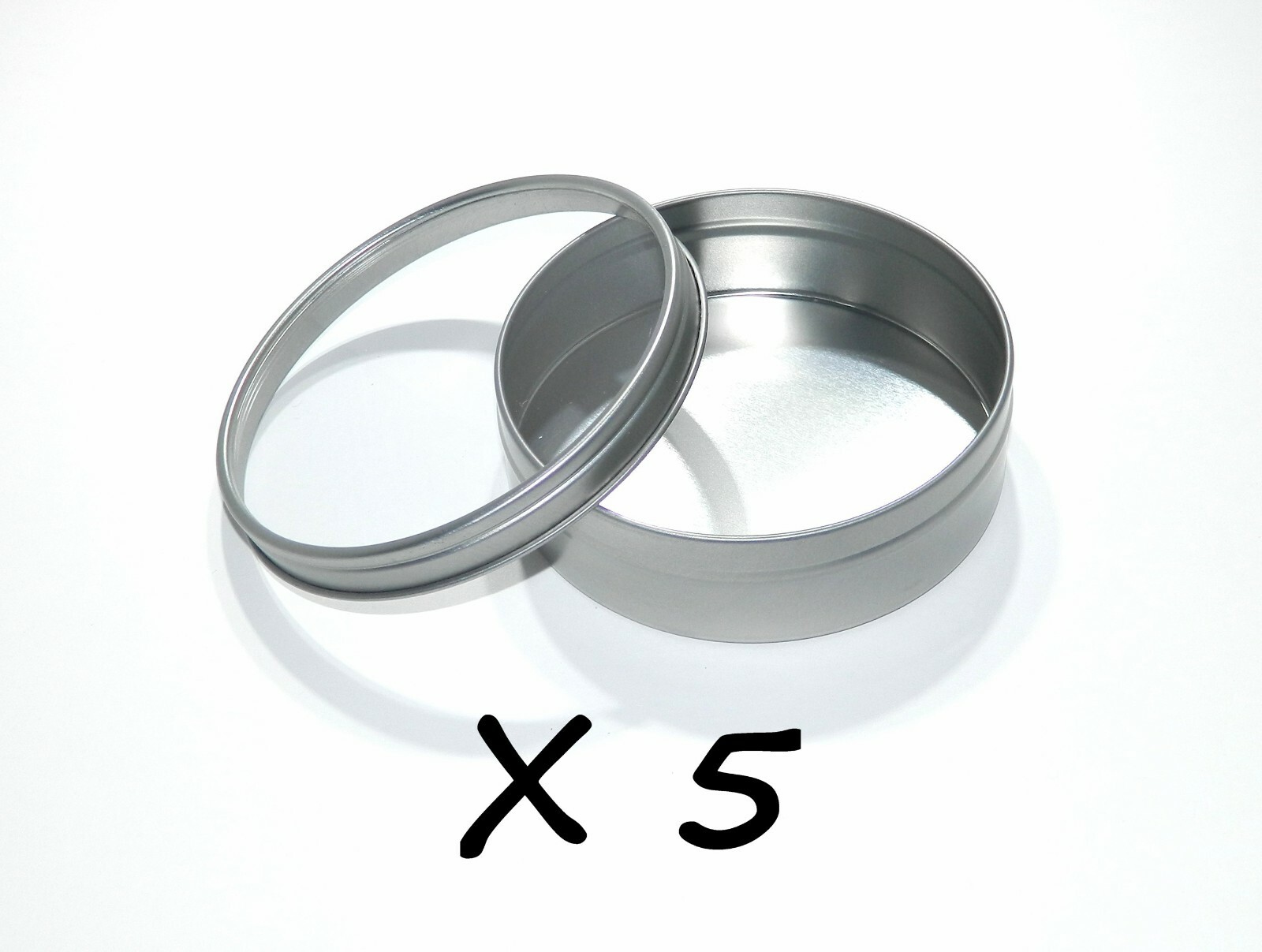 8 oz Round Metal Window See Through Slip-Lid Tin Can Survival Craft Container X5