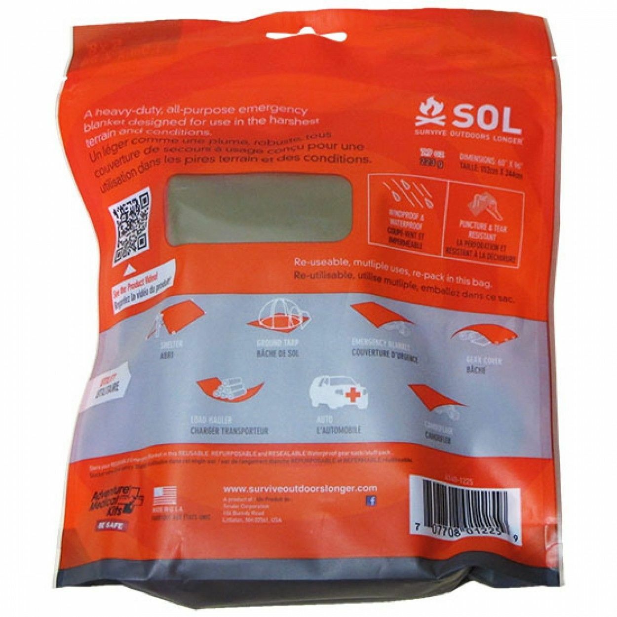 Camping Bug Out Heavy Duty Emergency Survival Space Blanket 0140-1225
