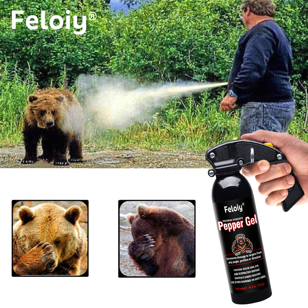 Feloiy Maximum Strength Pepper Gel Self Defense Spray 16 oz