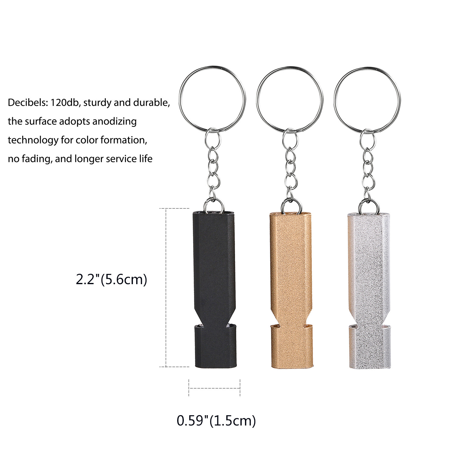 6Pcs 120db Loud Emergency Survival SOS Whistle Camping Hiking Keychain Outdoor N