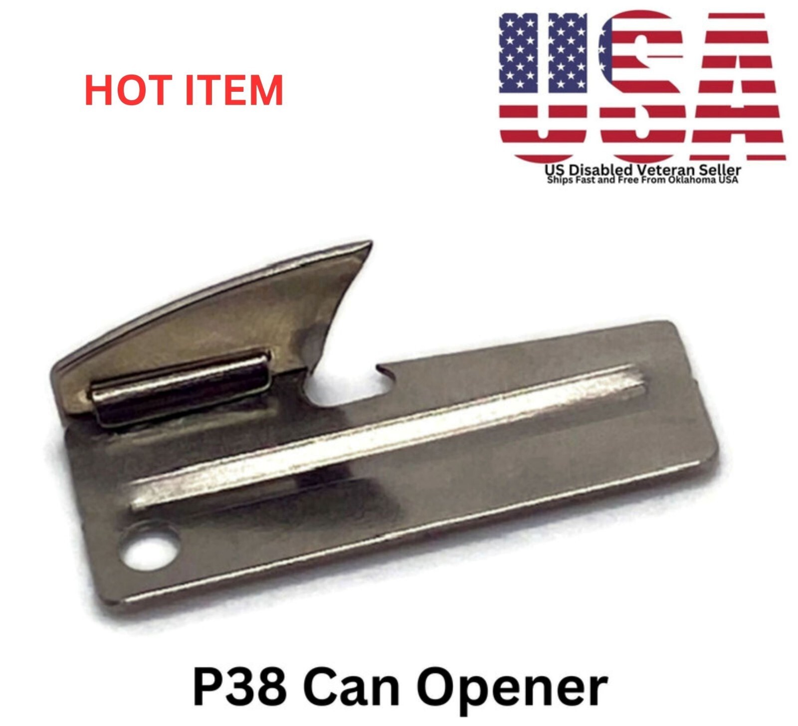P38 Survival Can Opener Military Issue USA Made – Ships Free