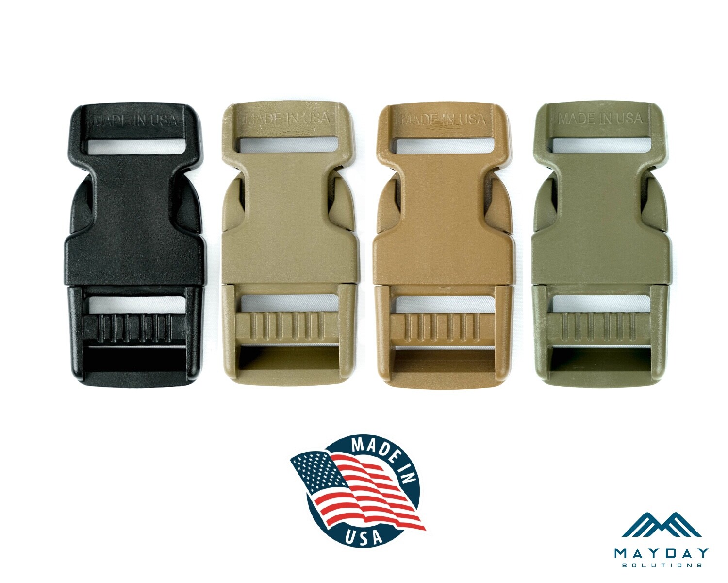5 PACK – 1″ Inch Plastic Side Release Buckle for Webbing Strap – MADE IN THE USA