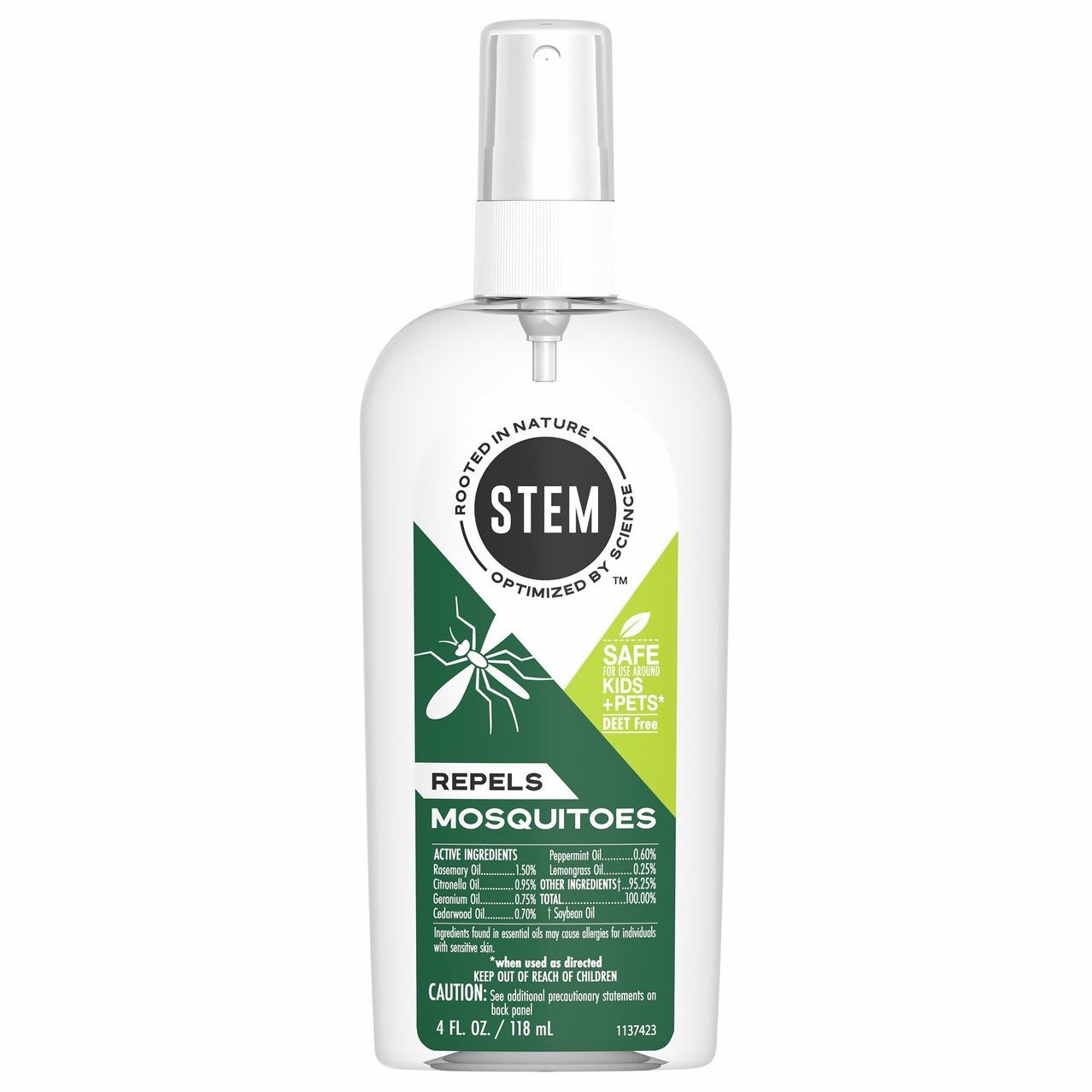 STEM Plant-Based DEET Free Mosquito Repellent Spray 4 fl oz 12 Hour Outdoor