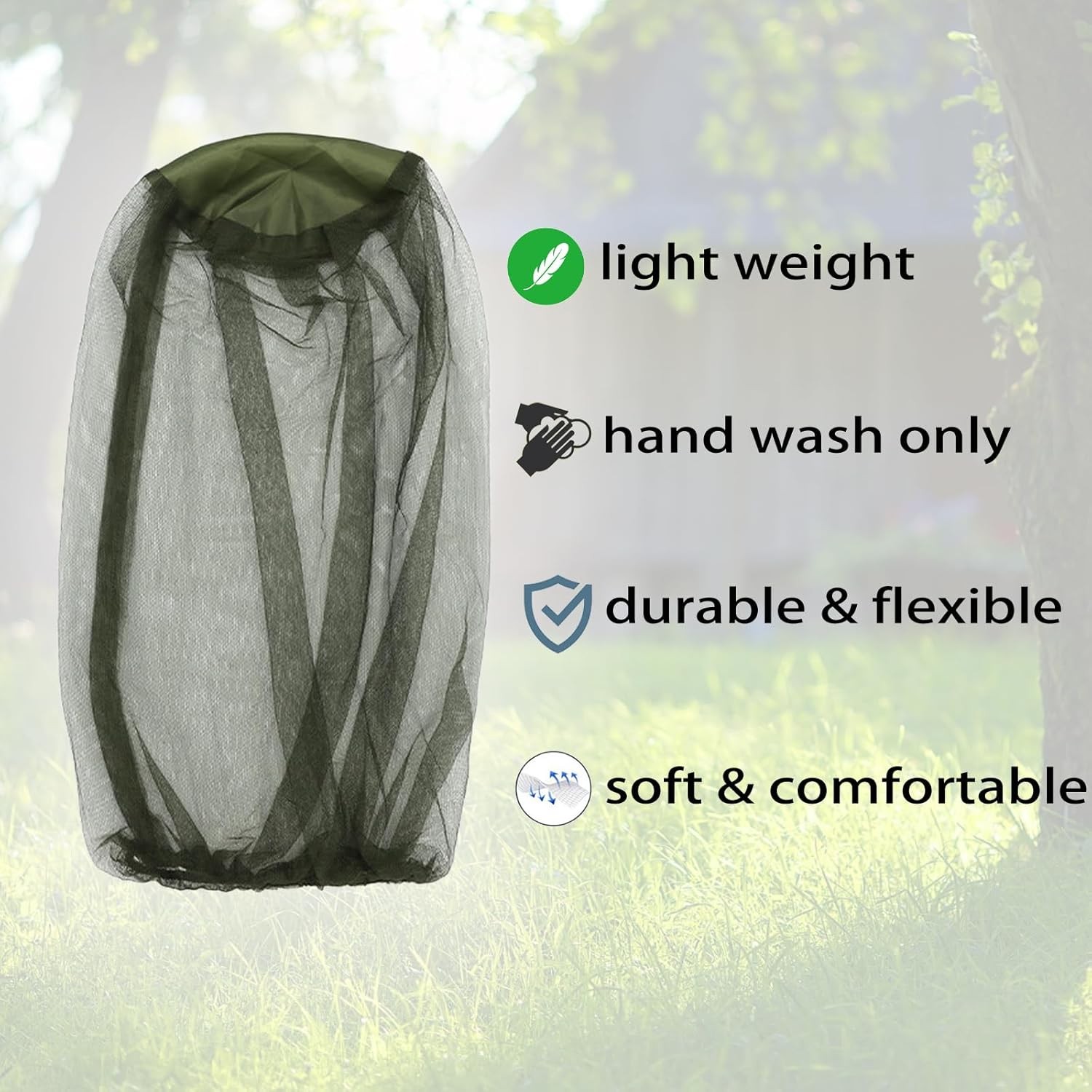 2x Premium Mosquito Head Net for Insect,Fly & Bug Protection, Ultra Large & Long