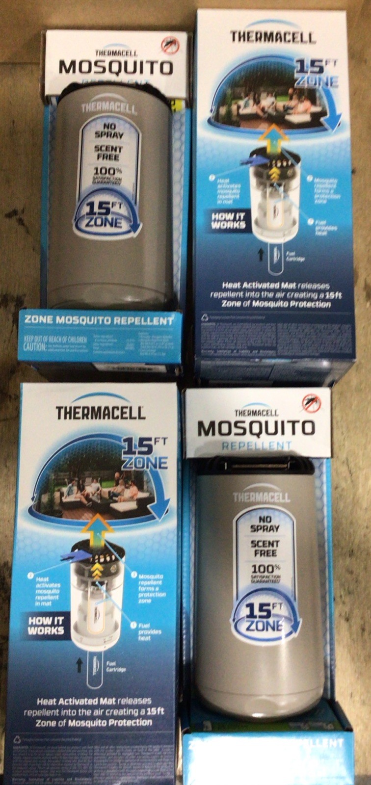 Lot Of 4 Thermacell Patio Shield 15FT Zone Mosquito Repellent