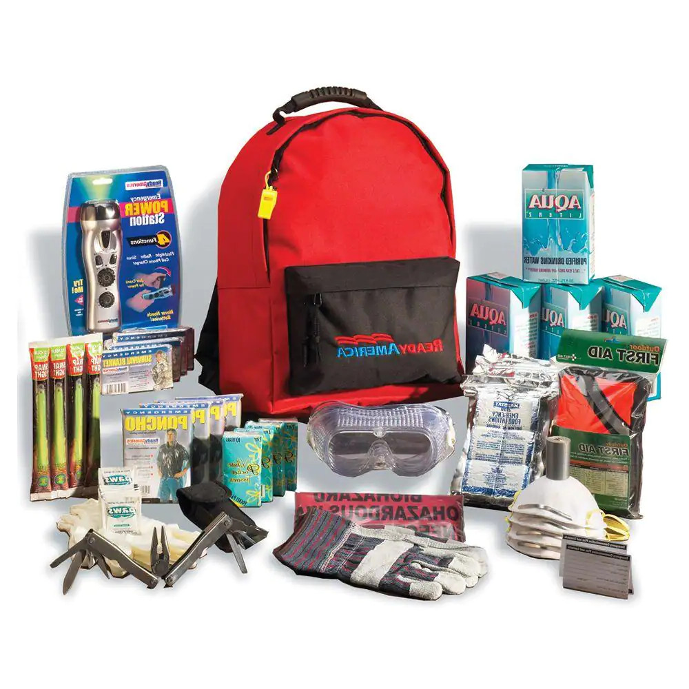 Emergency Kit Backpack Food Water Survival-Kit 72 hours, 4-Person 3-Day Deluxe