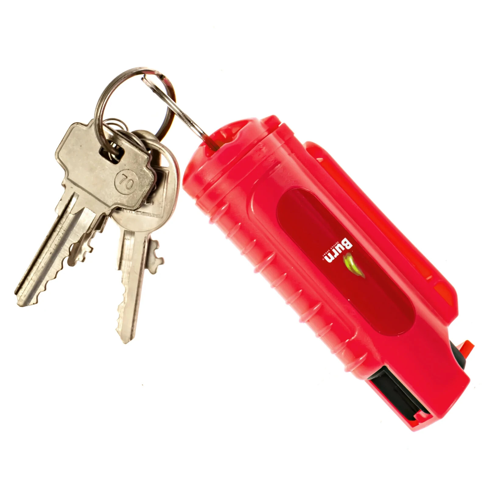 2 BURN Pepper Spray Keychain 0.5oz Self Defense Security Safety Lock Red Molded