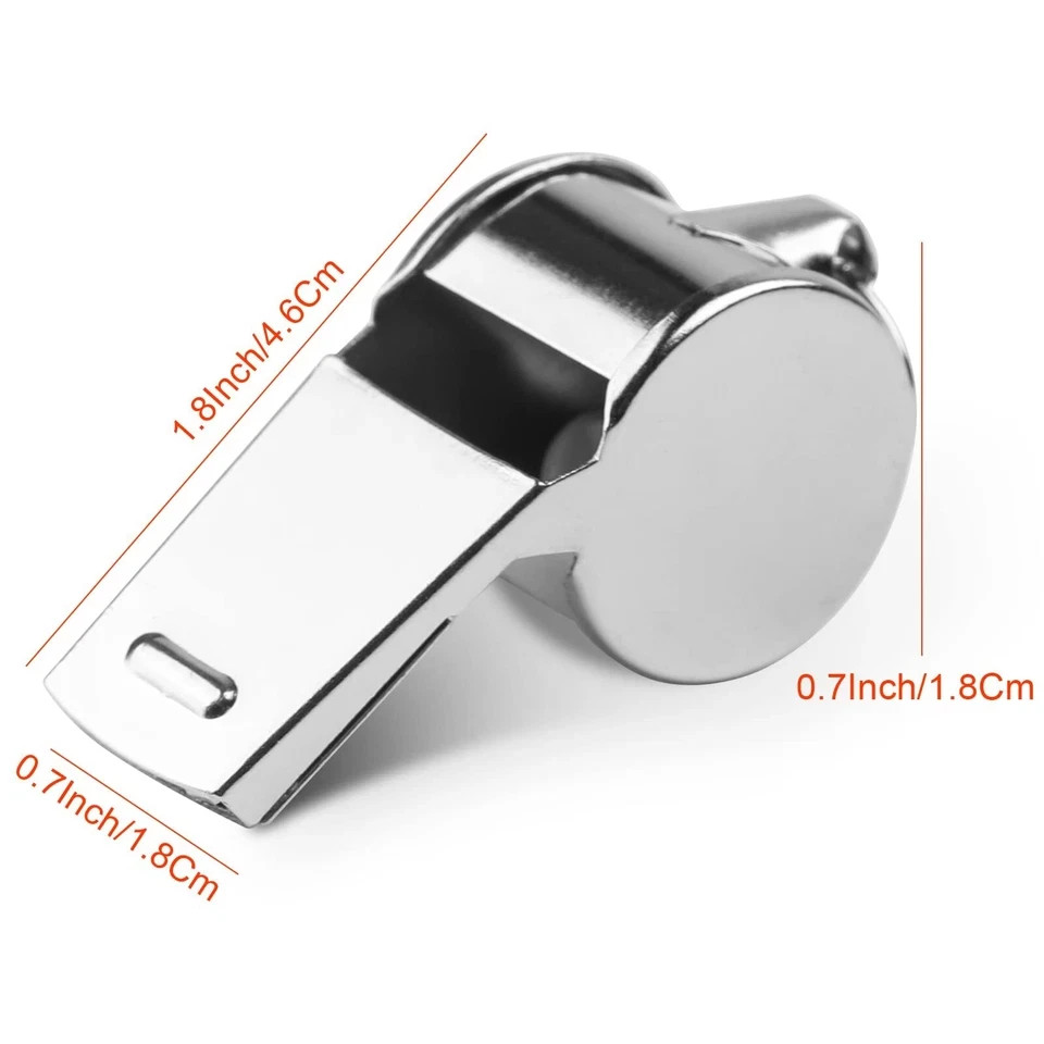 Whistle, 24 PCS Professional Stainless-Steel Whistles with Lanyards in Bulk, Ver