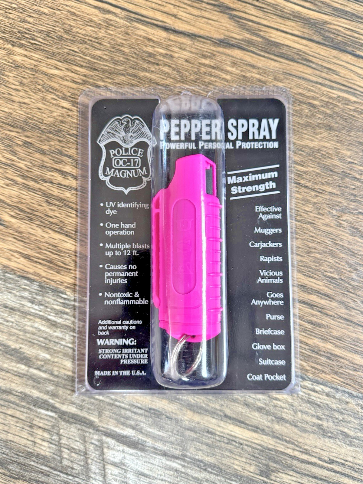 2 Pack Police Magnum Keychain pepper spray Self Defense 1/2oz Flip Top HOT PINK