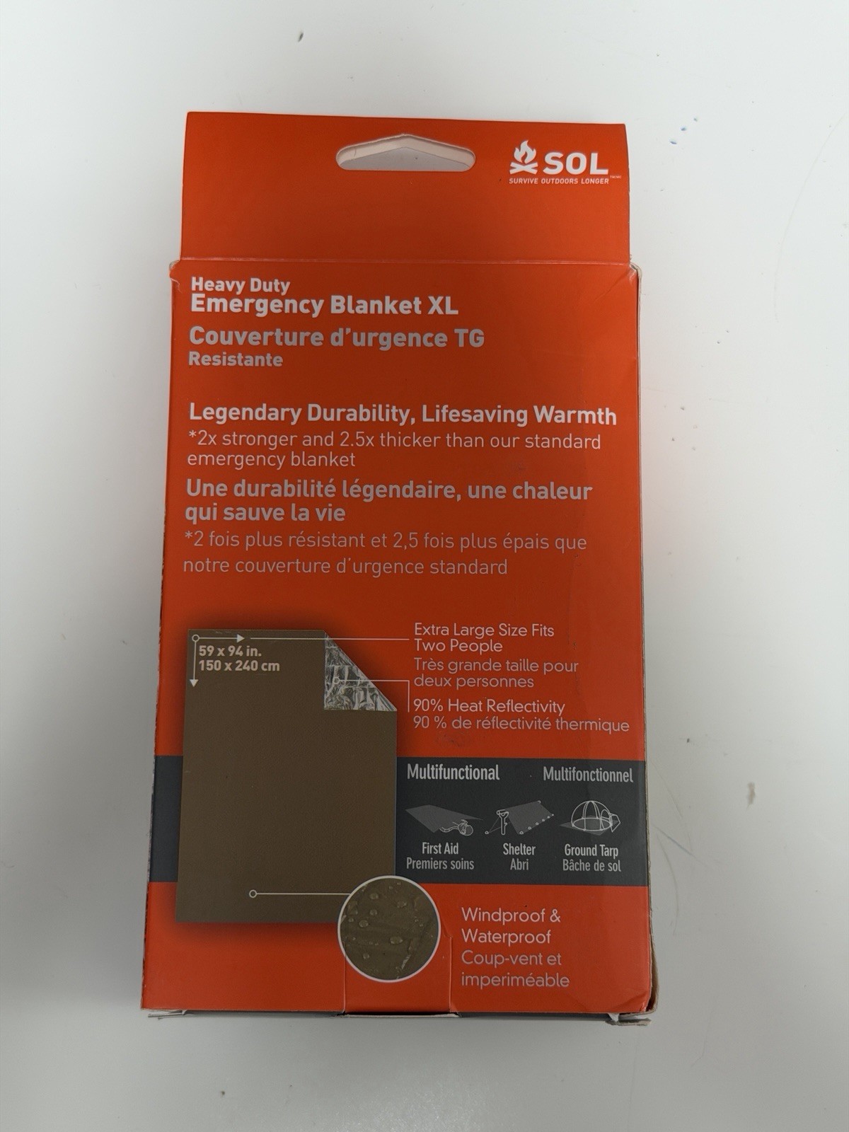 Survive Outdoors Longer Heavy Duty Emergency Blanket, 5 x 8 ft