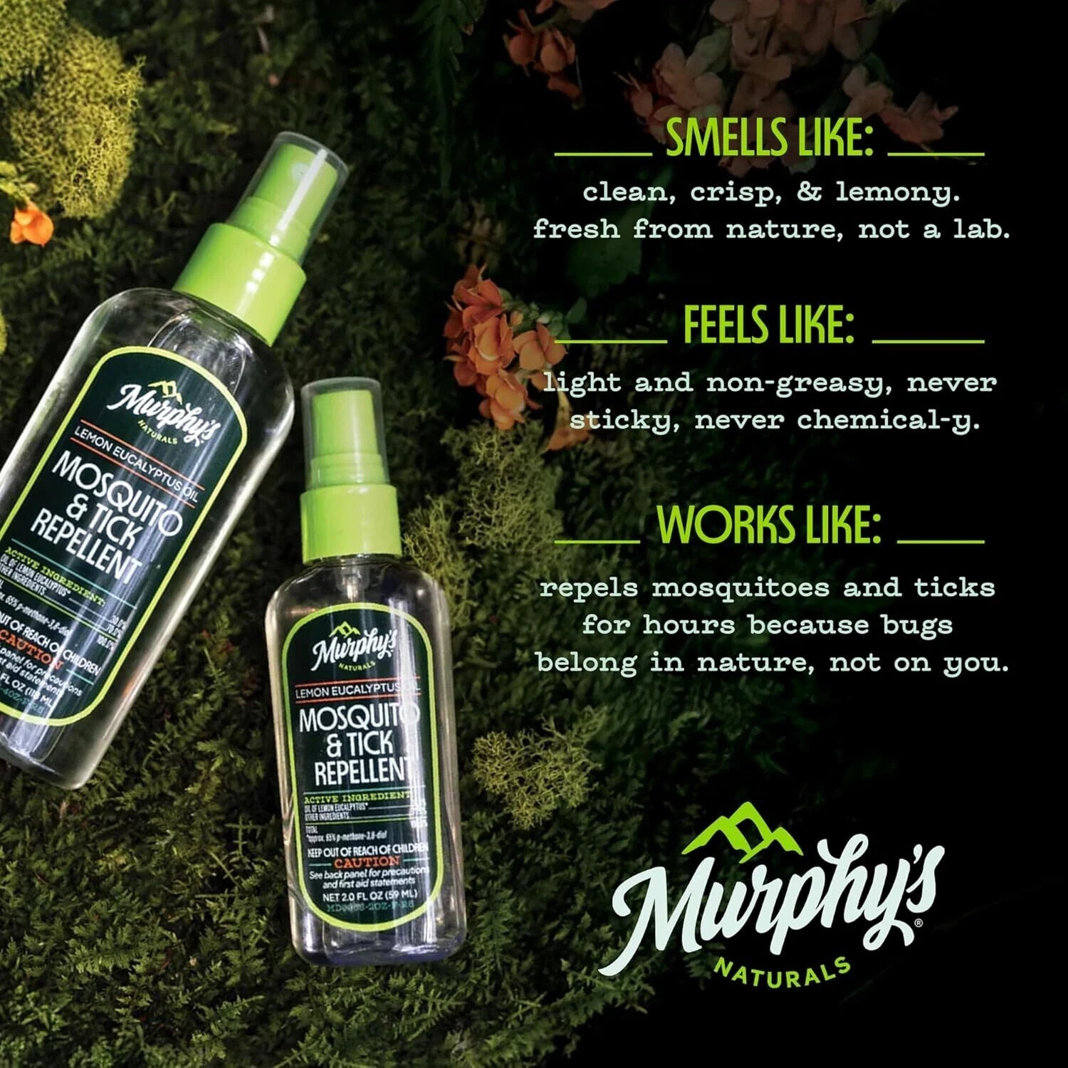Murphy’s Naturals Mosquito & Tick Bug Repellent Spray, Oil of Lemon Eucalyptus f