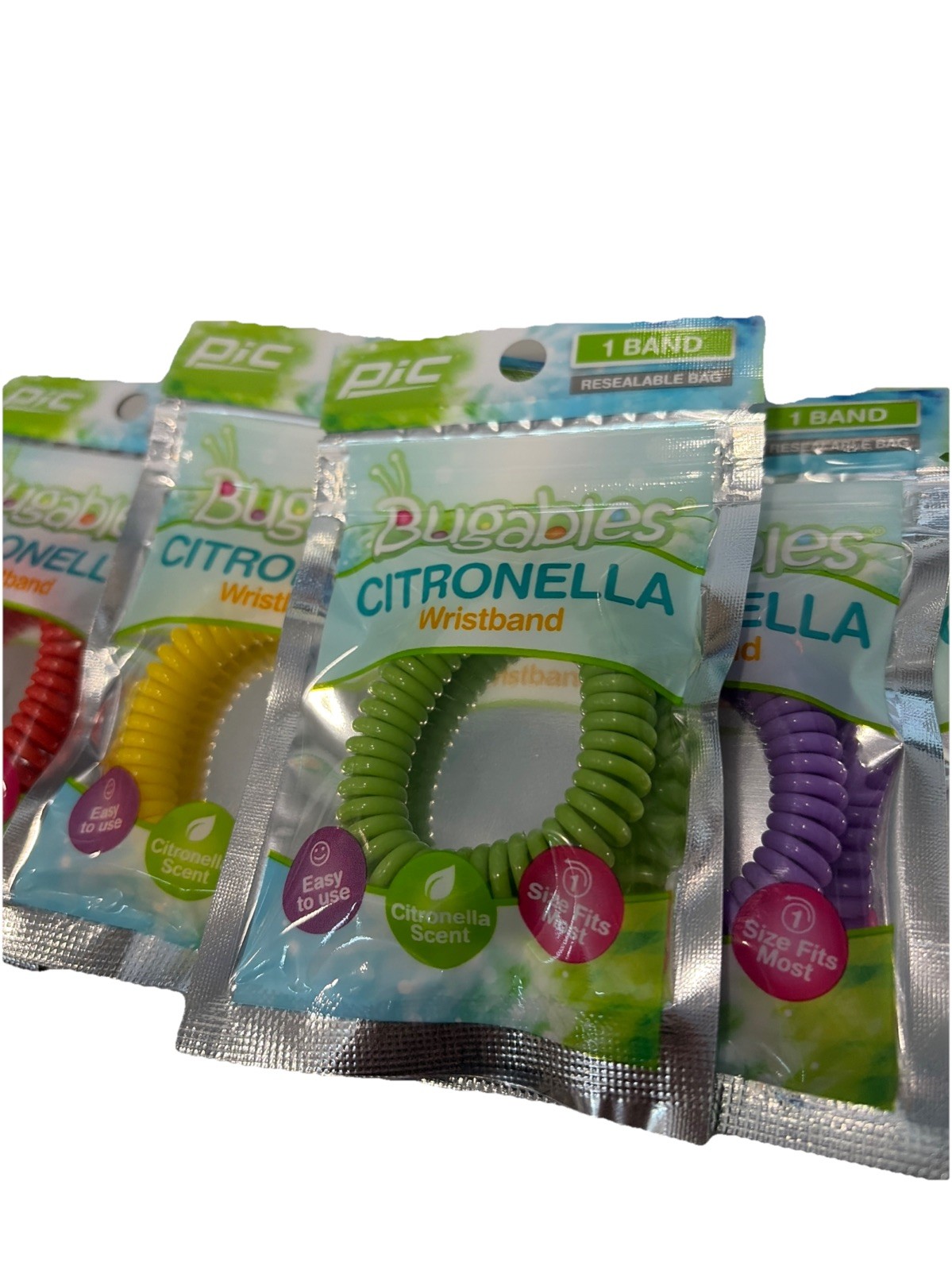 🔥Pic Bugables Citronella Wristbands Various Colors(5 Pieces)🔥+5 Years