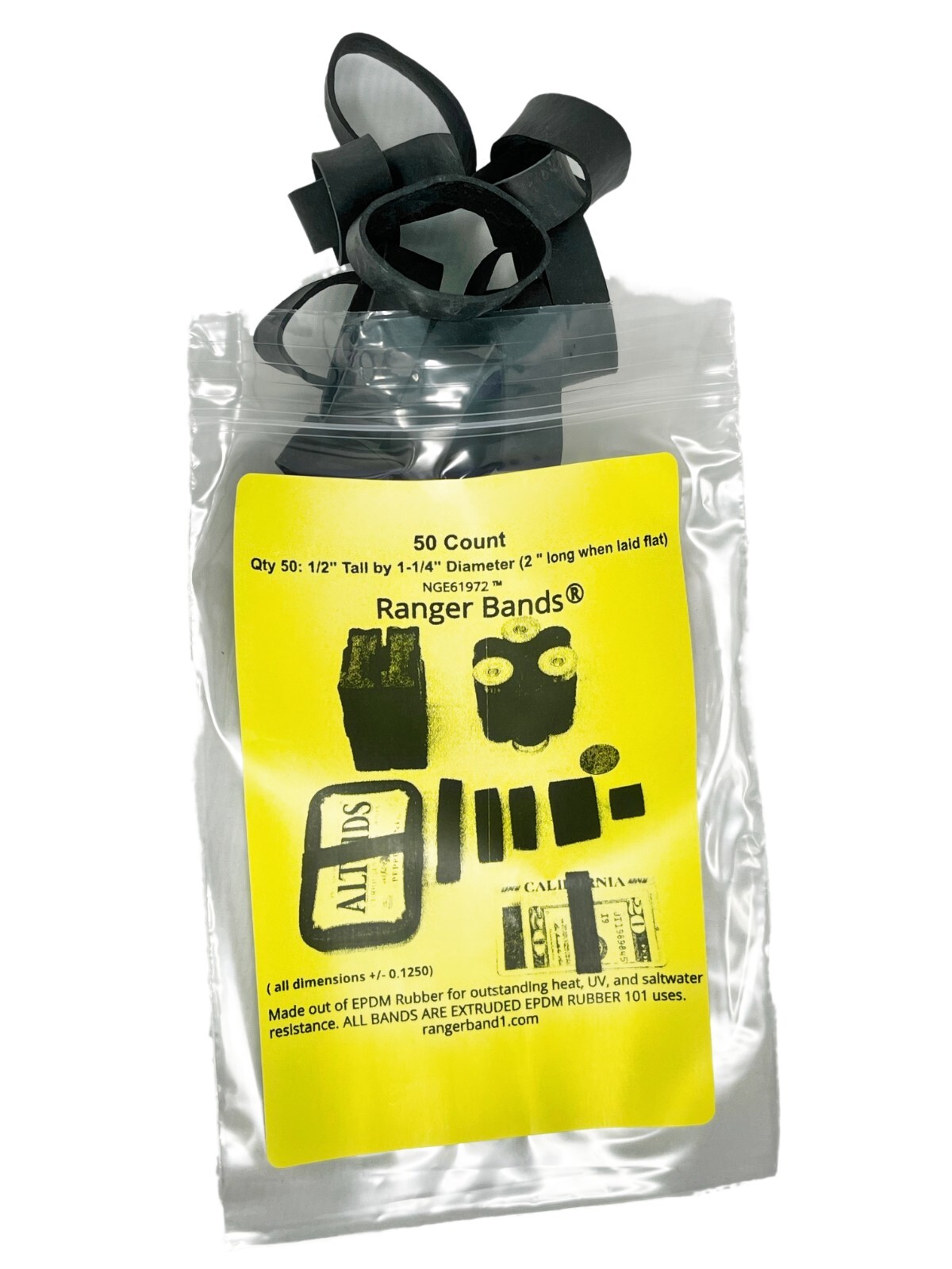 Ranger Bands® 50 Count Heavy Duty EPDM Rubber Tactical Bands Survival Gear USA