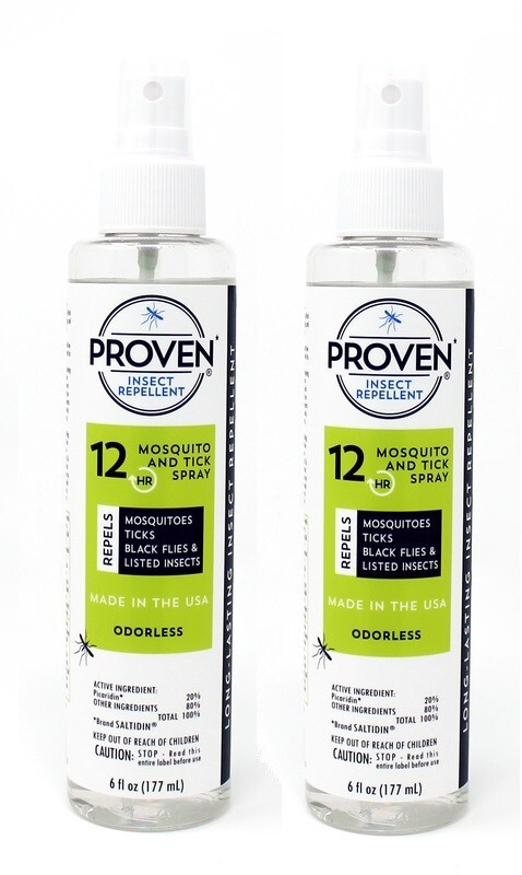 2 ~ Proven 12 HR Insect Repellent Liquid For Mosquitoes & Ticks Unscented 6 oz