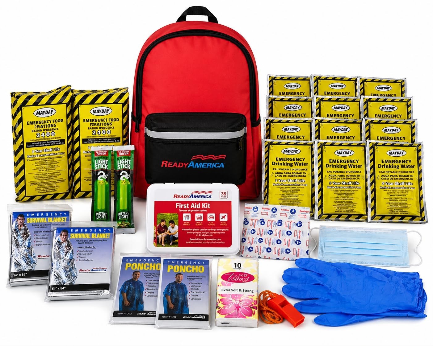 72-Hour Emergency Kit for 2 People – Survival Backpack with First Aid, Blanket &