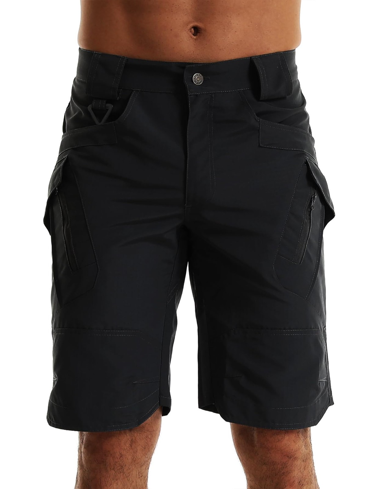 AUTIWITUA Men’s Hiking Shorts Waterproof Tactical Cargo Short 36, Solid Black