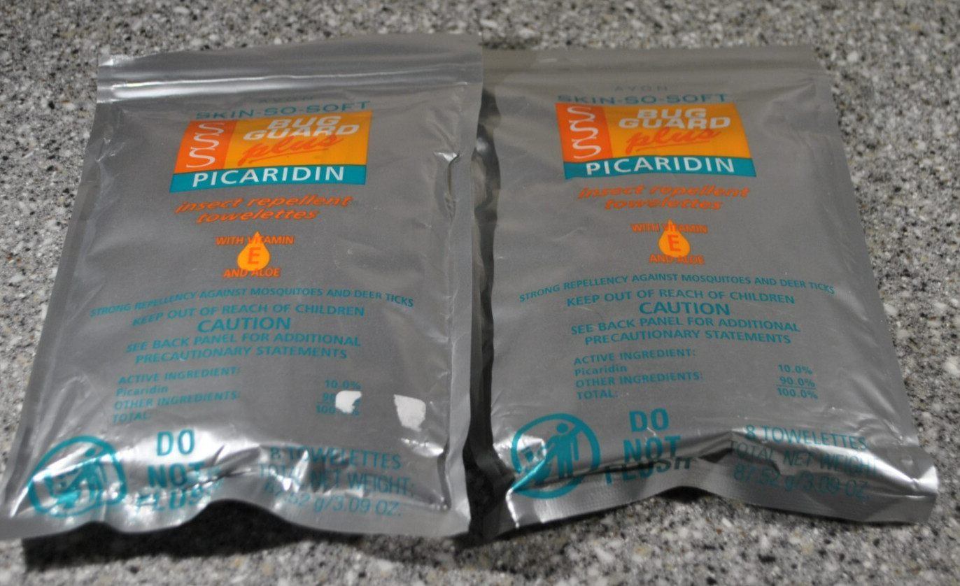Avon Skin So Soft Bug Guard Picaridin Towelettes, 2 Packs of 8