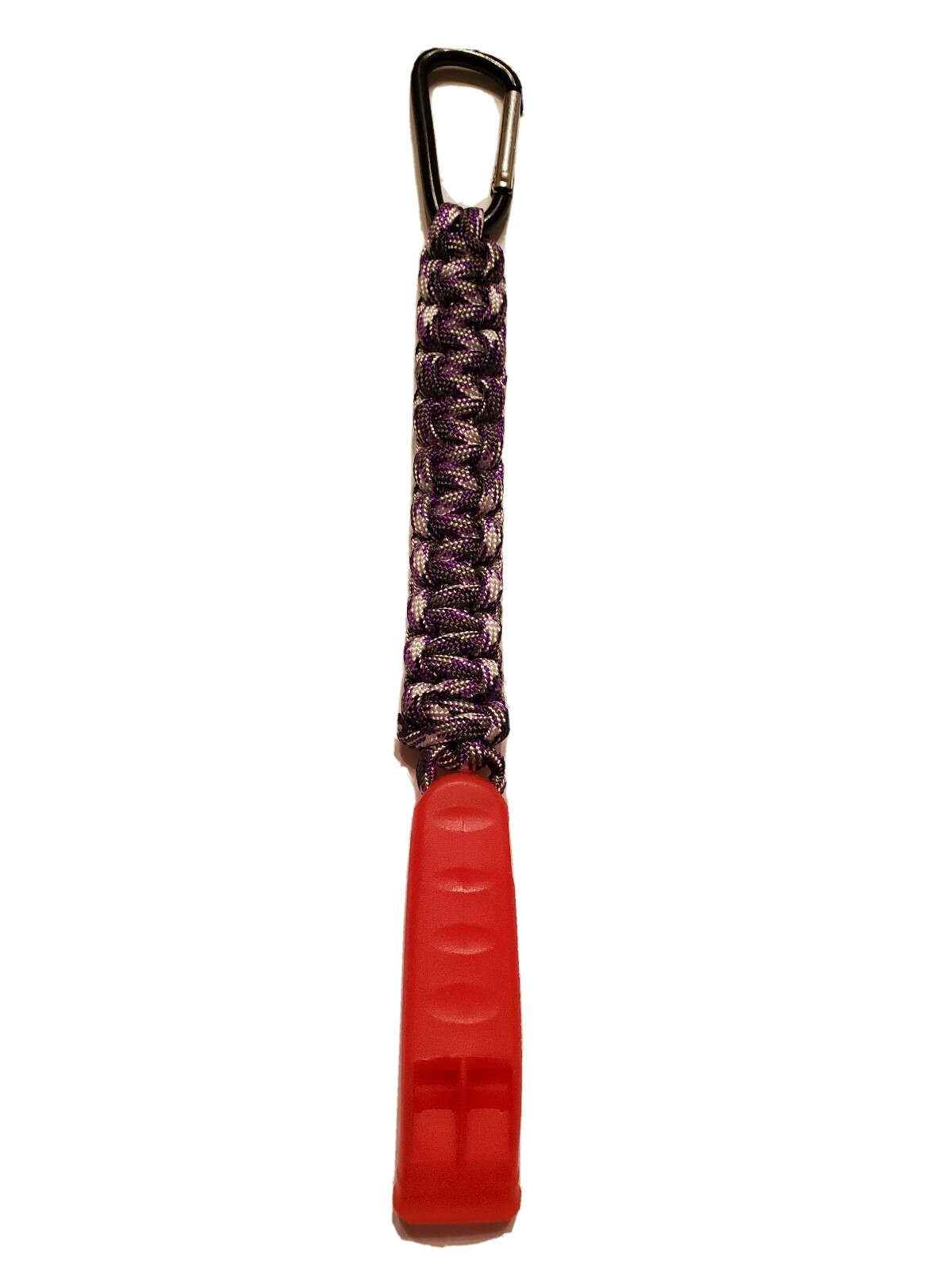 Blaze Orange Flat SAFETY WHISTLE with paracord clip For camping boating fishing