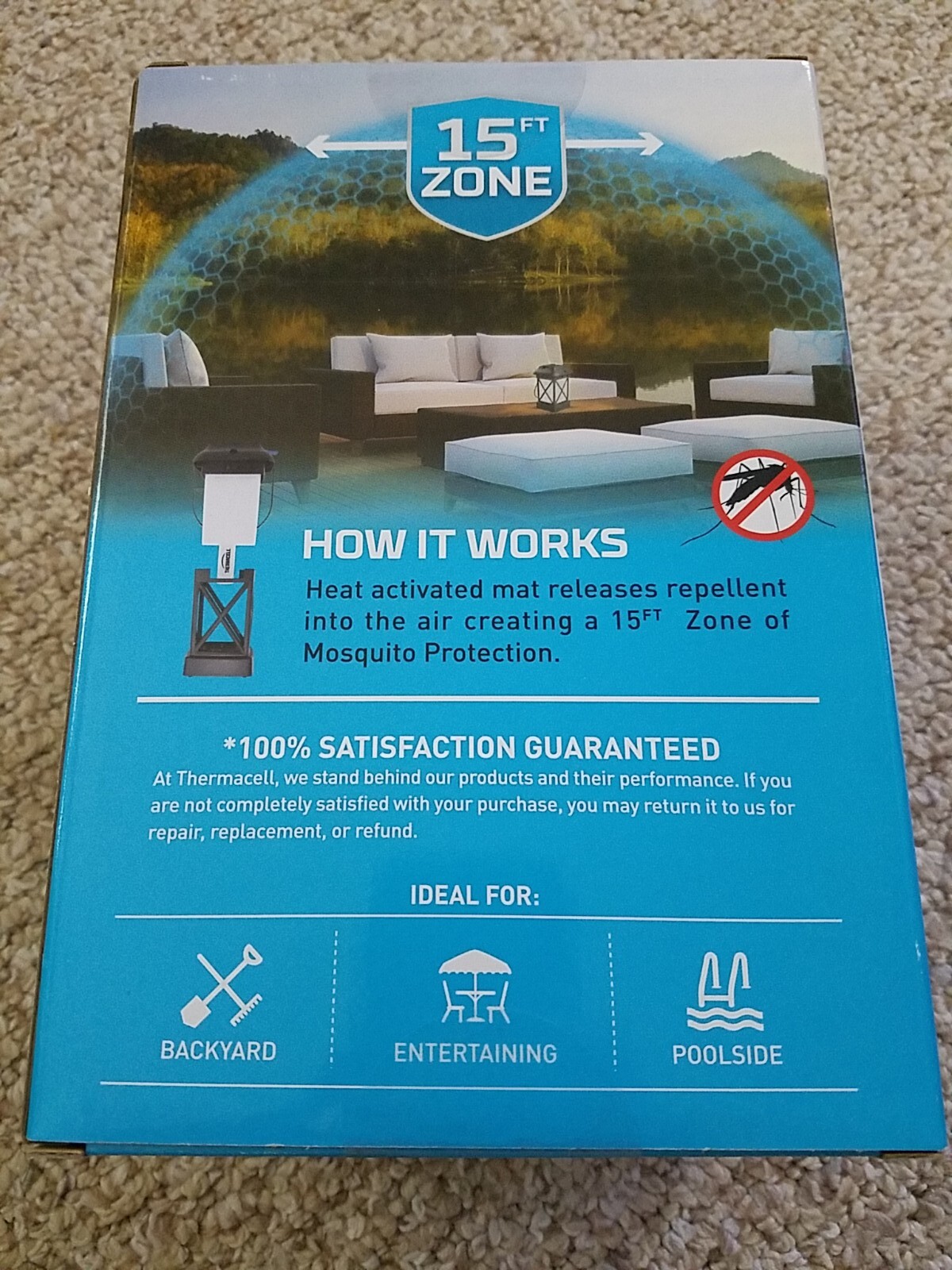Read -Lot Of 2 NIB Thermacell Patio Shield Mosquito Protection Lantern XL, 15ft