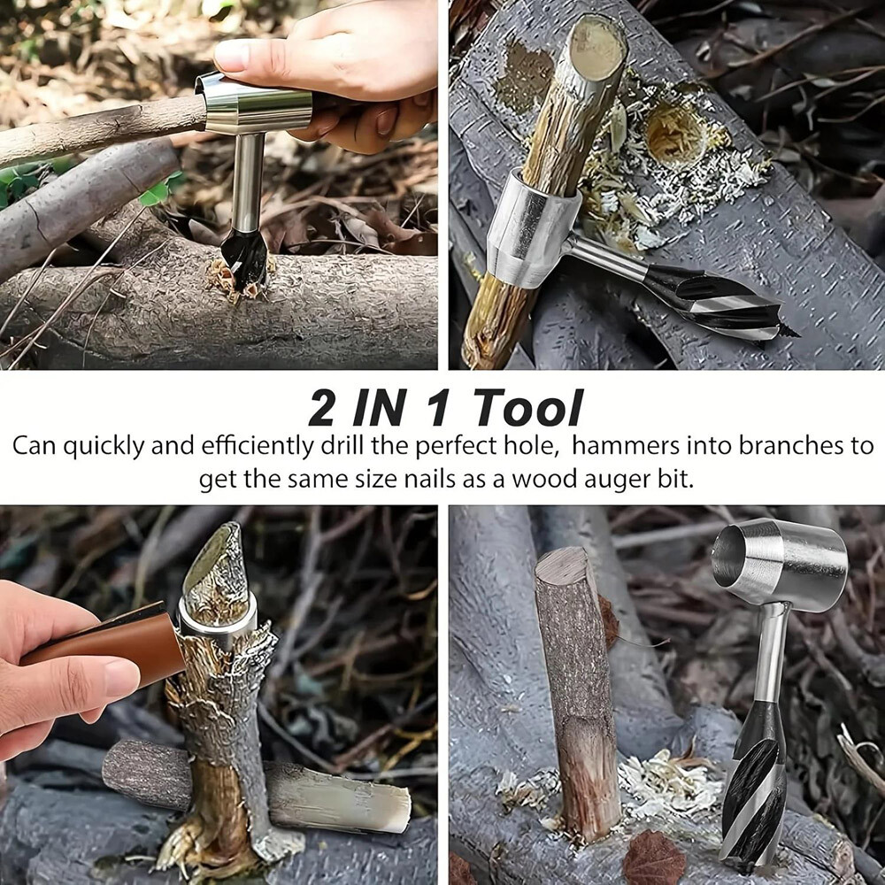 Auger Wrench Outdoor Hand Drill Survival Gear Tool Jungle Camping Bushcraft Kits
